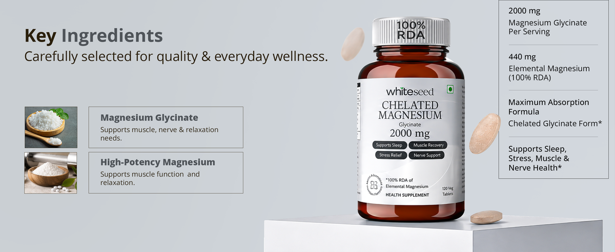 Whiteseed Chelated Magnesium Glycinate 2000 mg